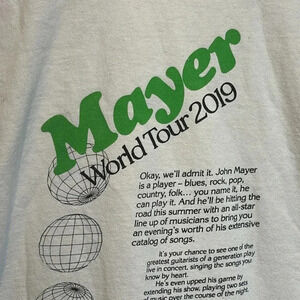 2019 john mayer world tour merch concert t-shirt unisex MED short sleeve